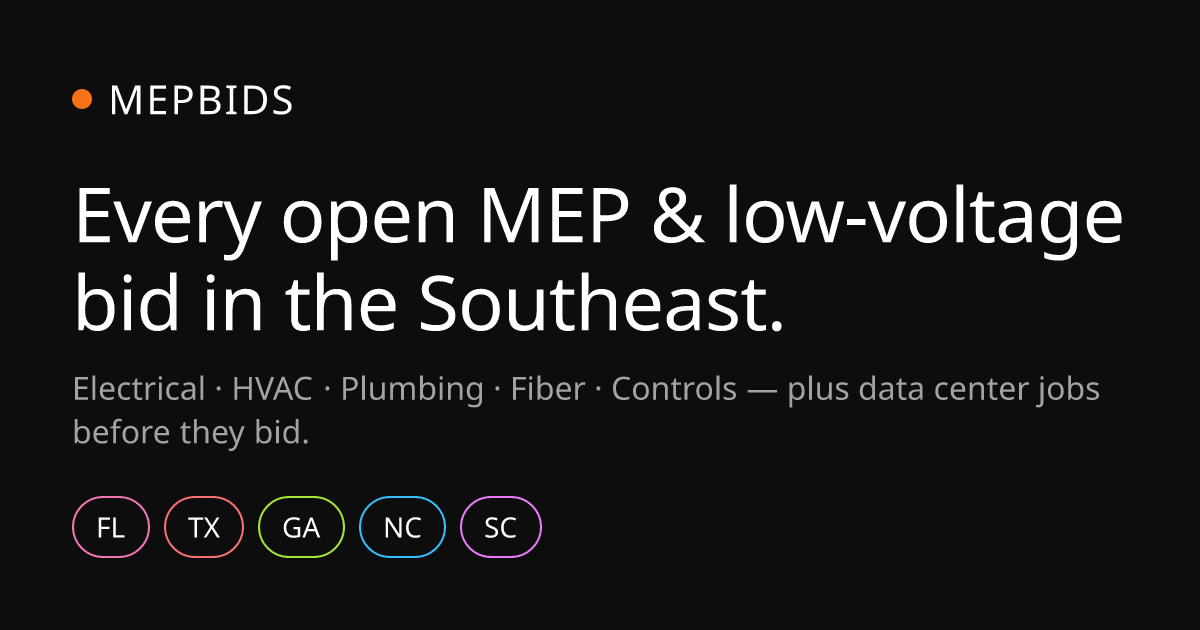 MEP bids in Texas — 27 open | MEPBIDS